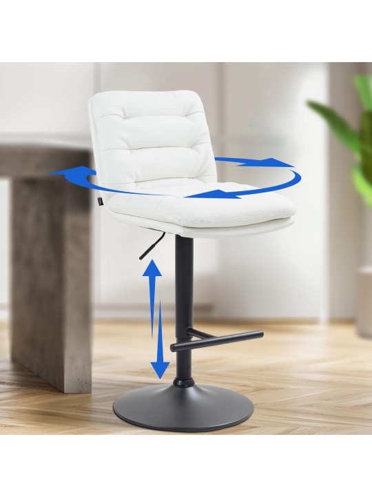 Sæt med 2 barstole Damar imiteret læder, hvid