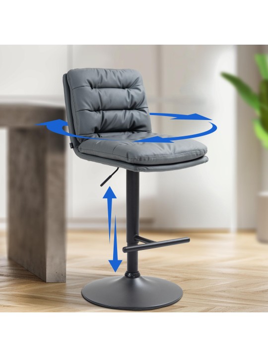 Sæt med 2 barstole Damar imiteret læder, grå Sæt med 2 barstole Damar imiteret læder, grå