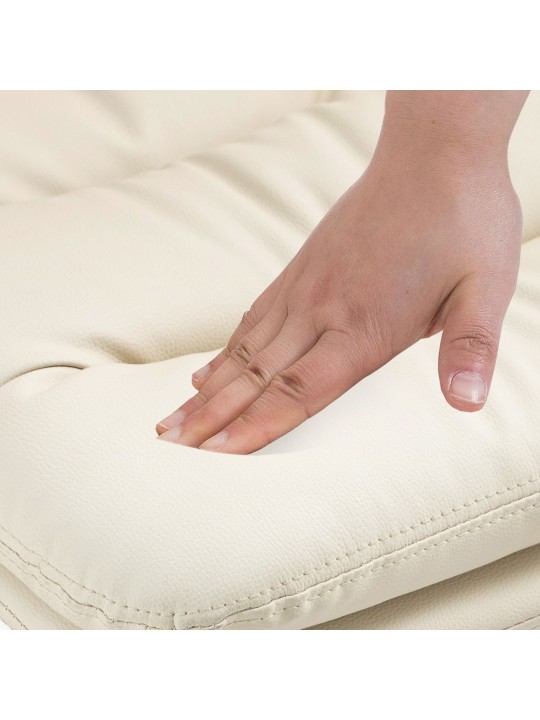 Sæt med 2 barstole Damar imiteret læder krom, creme