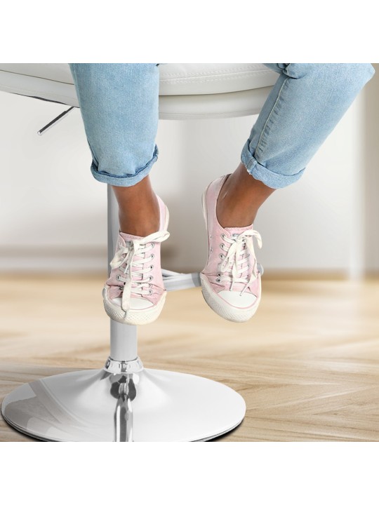 Sæt med 2 barstole Damar imiteret læder krom, hvid