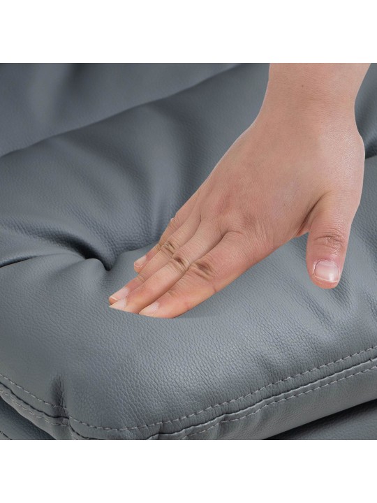 Sæt med 2 barstole Damar imiteret læder krom, grå