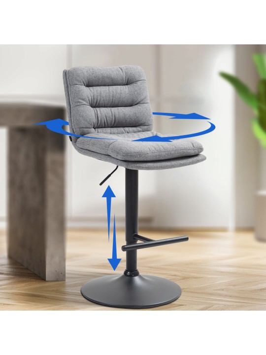 Sæt med 2 barstole Damar stof, grå