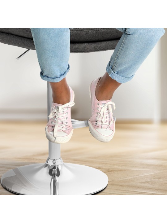 Sæt med 2 barstole Damar stof krom, mørkegrå