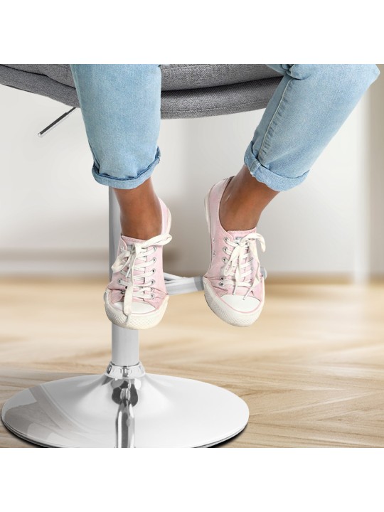 Sæt med 2 barstole Damar stof krom, grå