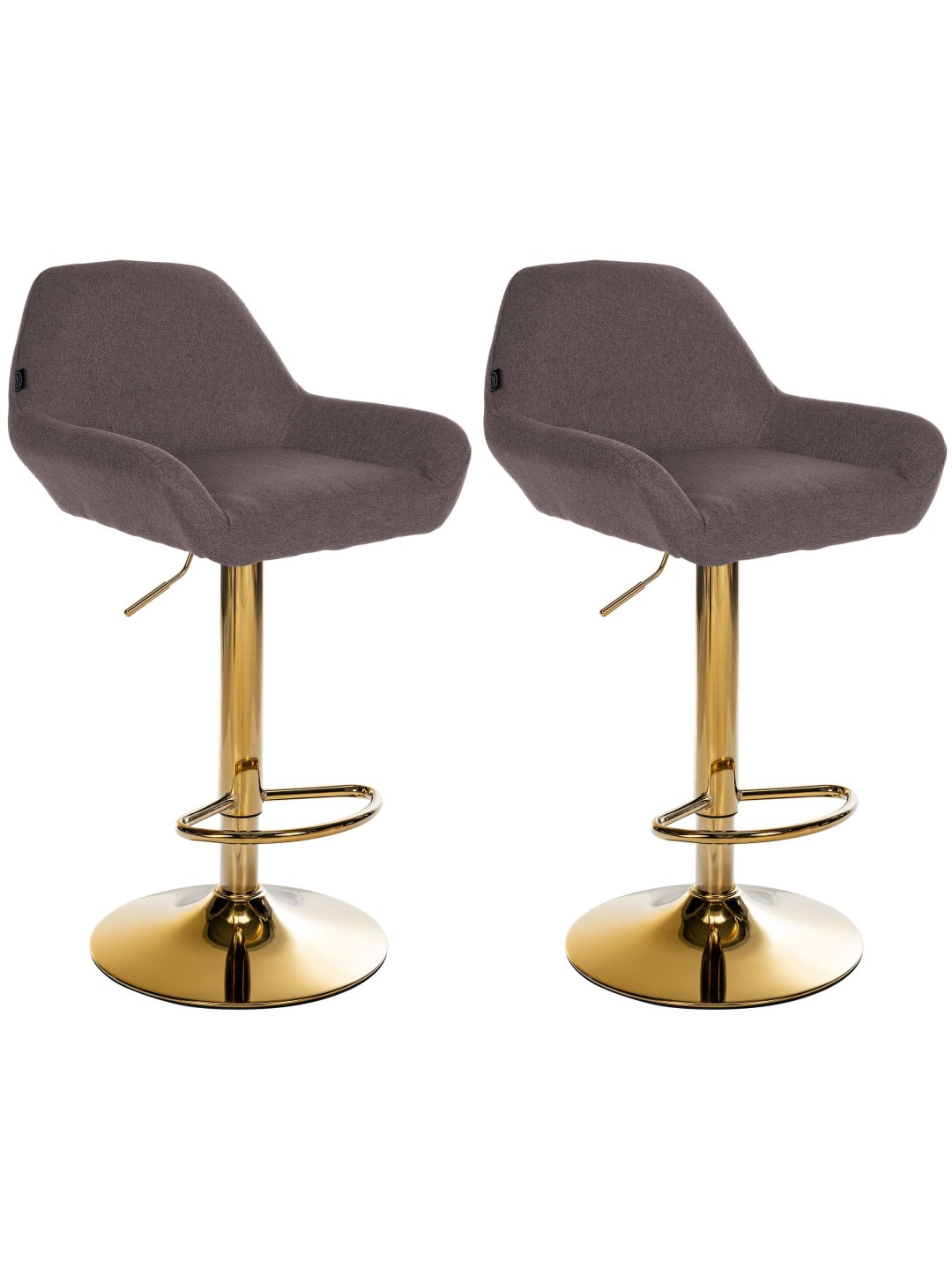 Sæt med 2 barstole Braga Guldstof, brun