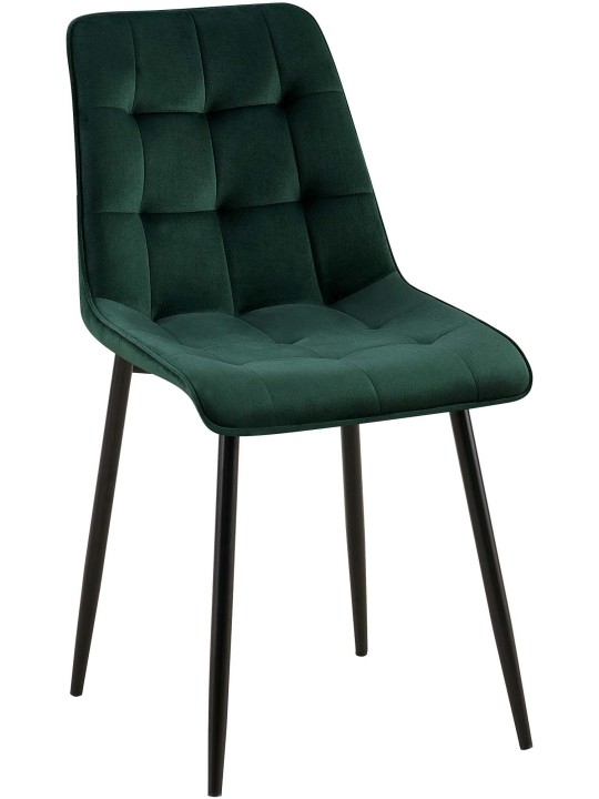 Gifford fløjl spisestuestol, grøn