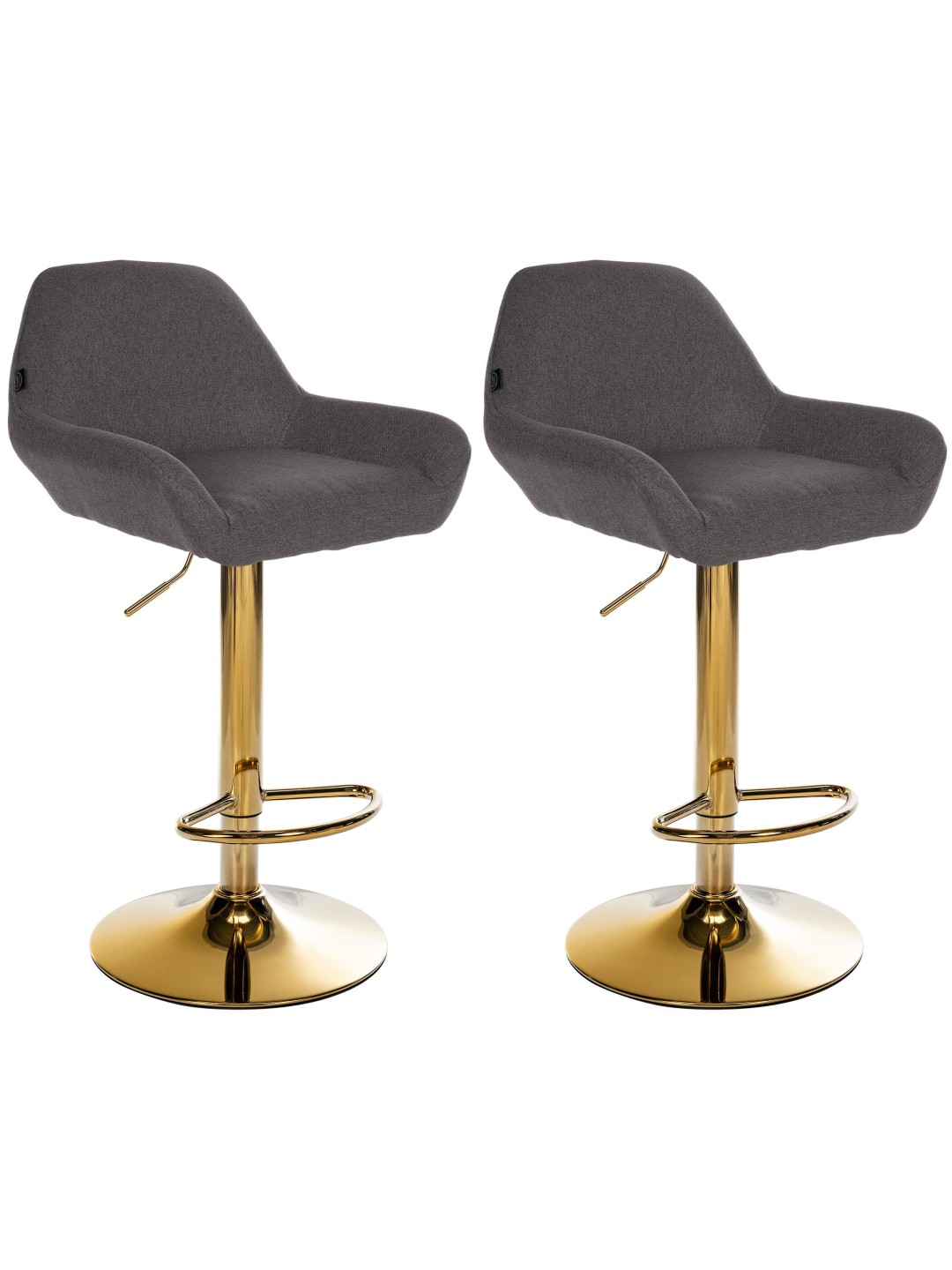 Sæt med 2 barstole Braga Guldstof, mørkegrå