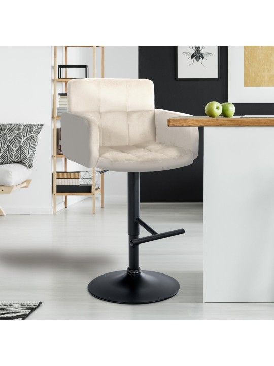 Barstol Los Angeles fløjl, creme