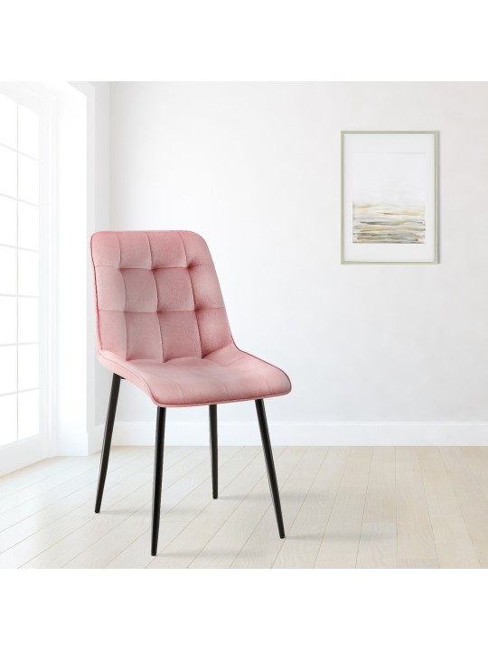 Gifford fløjl spisestuestol, pink