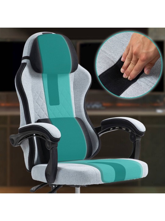 Kontorstol Miltona stof, grå/sort