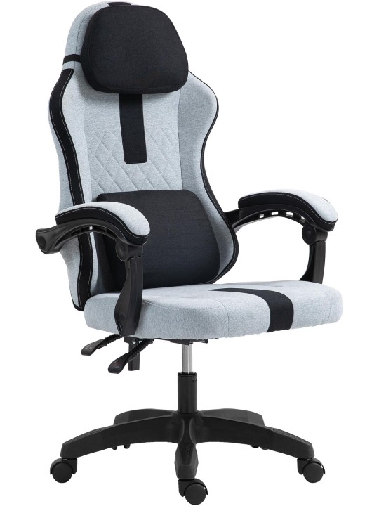 Kontorstol Miltona stof, grå/sort