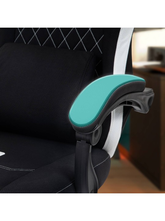 Kontorstol Miltona stof, sort/hvid