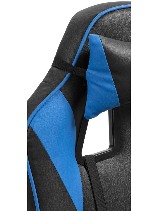 Kontorstol Orkney imiteret læder, sort/blå