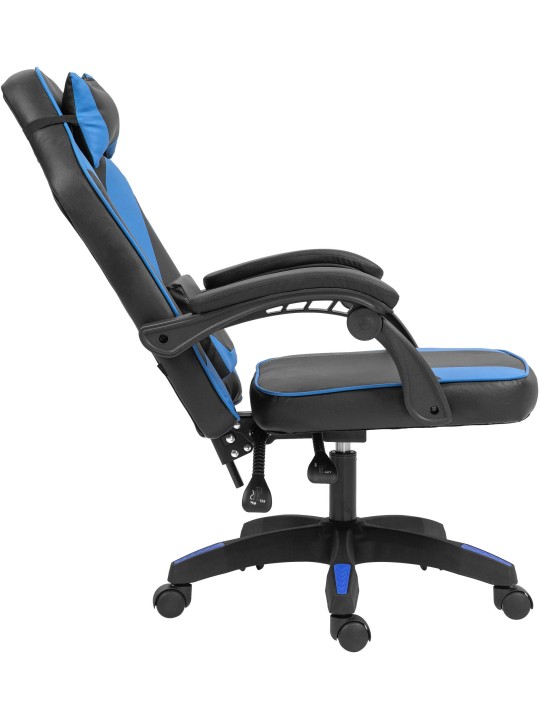 Kontorstol Orkney imiteret læder, sort/blå