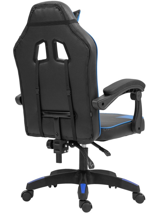 Kontorstol Orkney imiteret læder, sort/blå