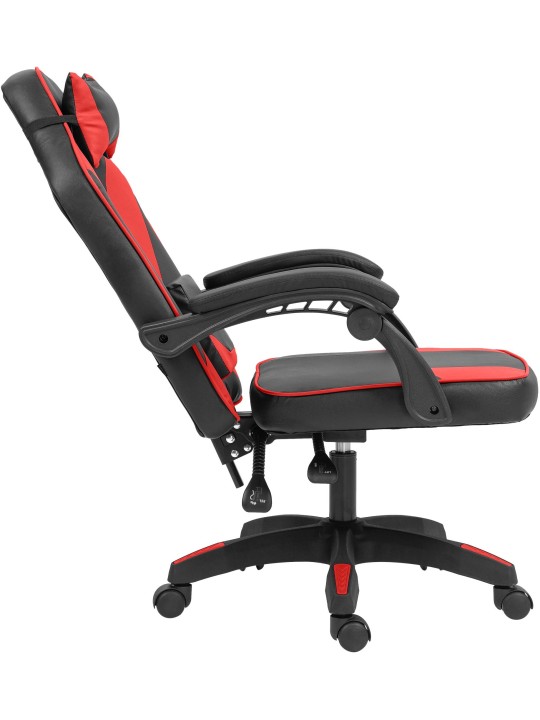 Kontorstol Orkney imiteret læder, sort/rød