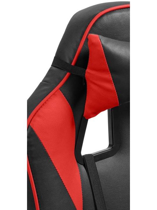 Kontorstol Orkney imiteret læder, sort/rød