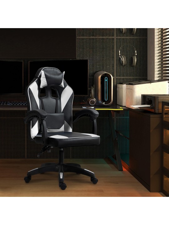 Kontorstol Orkney imiteret læder, sort/hvid