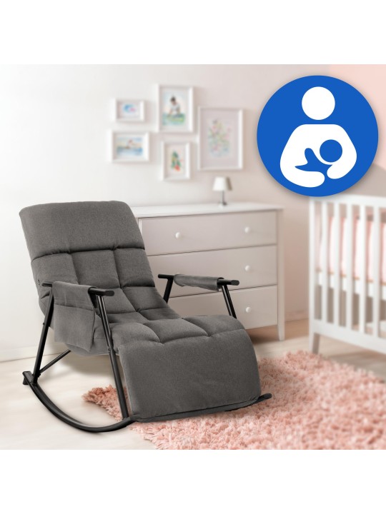 Gyngestol Cathy stof, mørkegrå