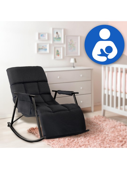 Gyngestol Cathy stof, sort