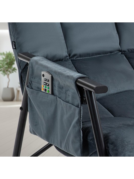 Gyngestol Cathy fløjl, mørkegrå