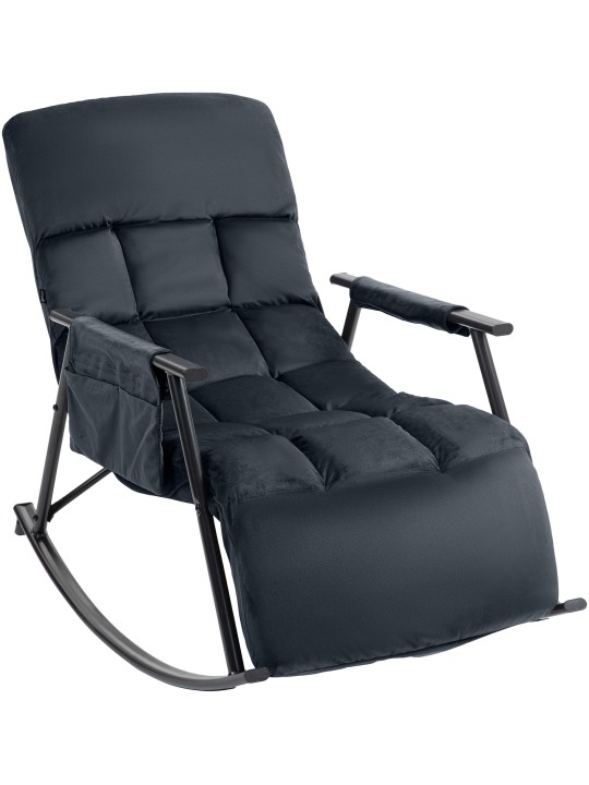 Gyngestol Cathy fløjl, sort