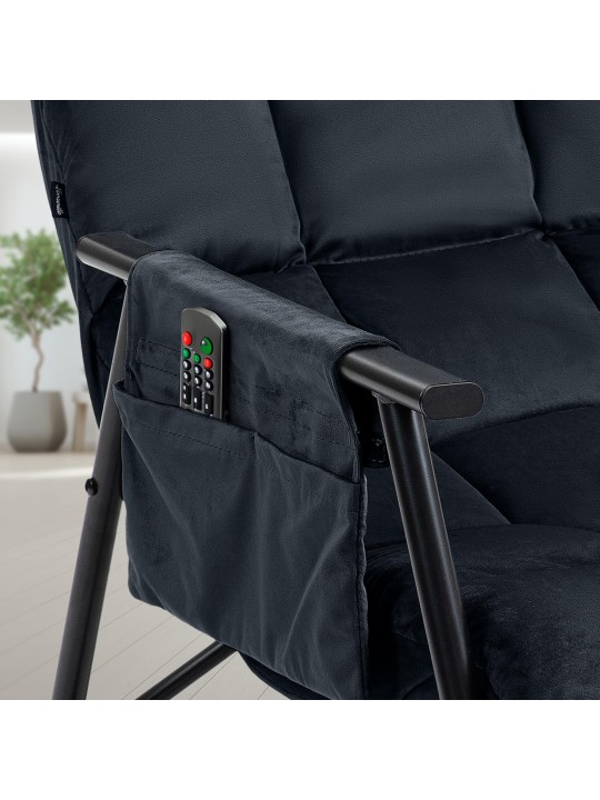 Gyngestol Cathy fløjl, sort