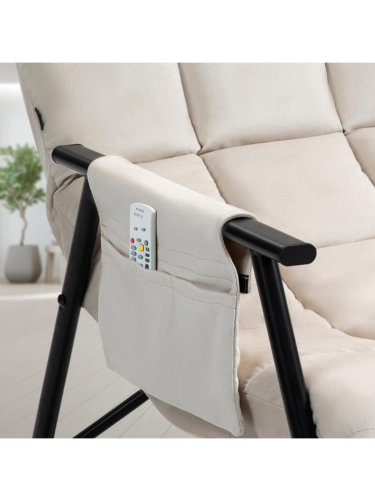 Gyngestol Cathy fløjl, creme