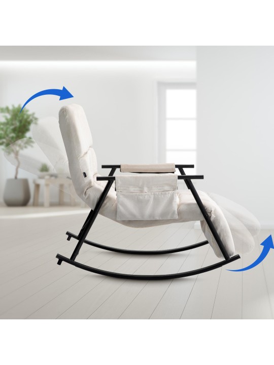 Gyngestol Cathy fløjl, creme