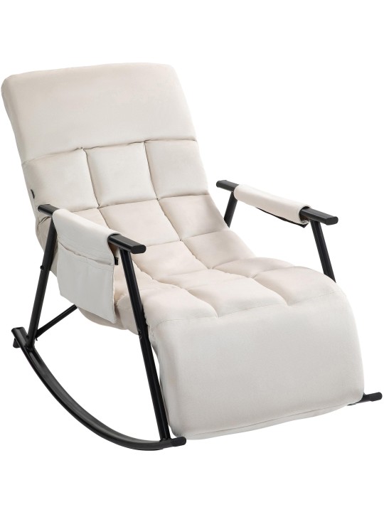 Gyngestol Cathy fløjl, creme