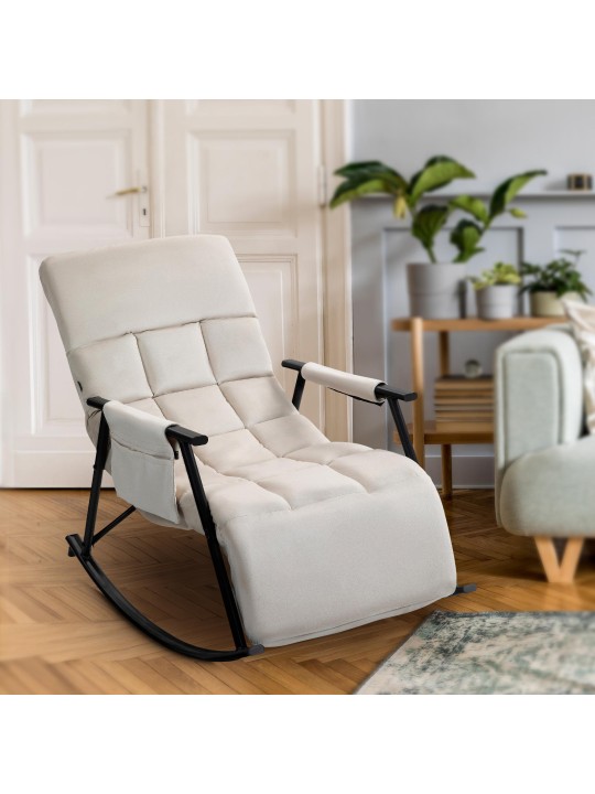 Gyngestol Cathy fløjl, creme