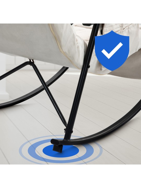 Gyngestol Cathy fløjl, creme