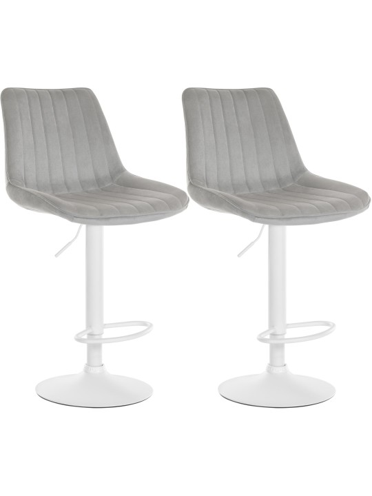Sæt med 2 barstole Toni velvet, grå Sæt med 2 barstole Toni velvet, grå