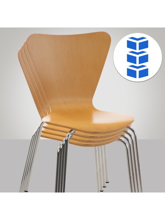 Sæt med 4 Calisto besøgsstole, natur