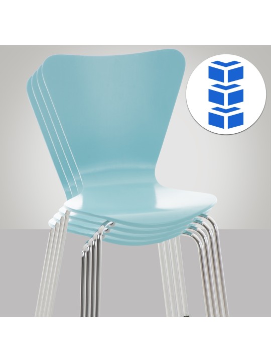 Sæt med 4 Calisto besøgsstole, lyseblå