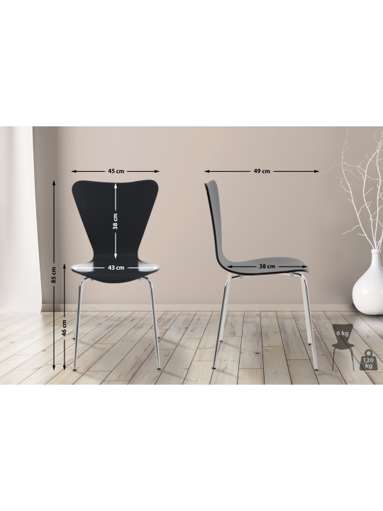 Sæt med 4 Calisto besøgsstole, sort