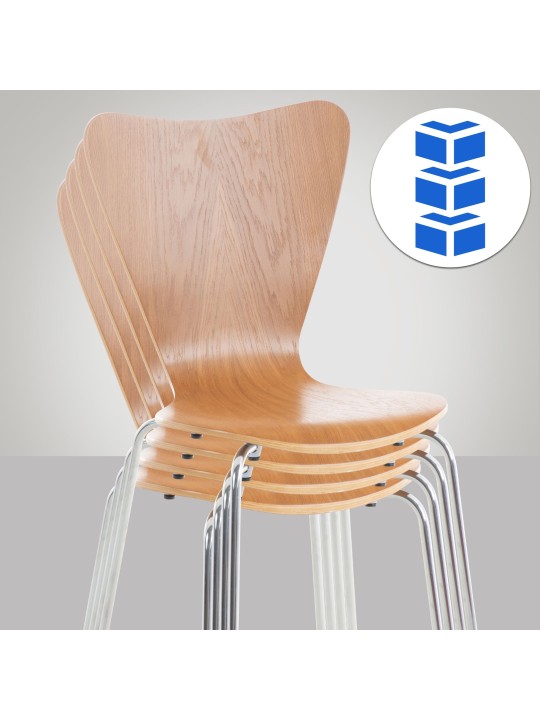 Sæt med 4 Calisto besøgsstole, eg