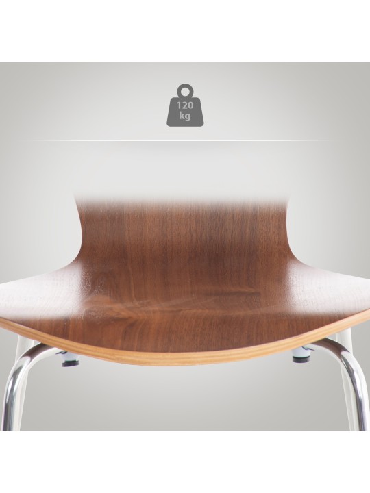 Sæt med 4 Calisto besøgsstole, valnød