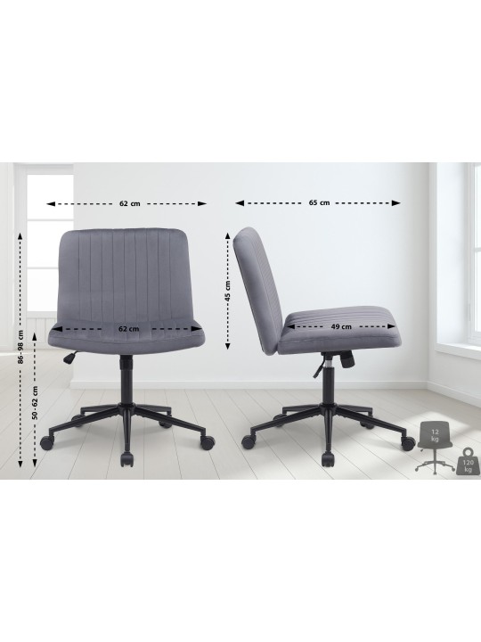 Kontorstol Kingman velvet, mørkegrå Kontorstol Kingman velvet, mørkegrå