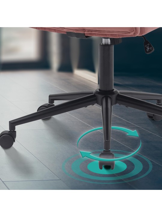 Kontorstol Kingman velvet, pink