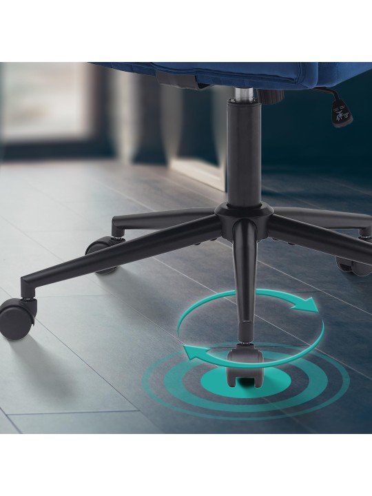 Kontorstol Kingman velvet, blå Kontorstol Kingman velvet, blå