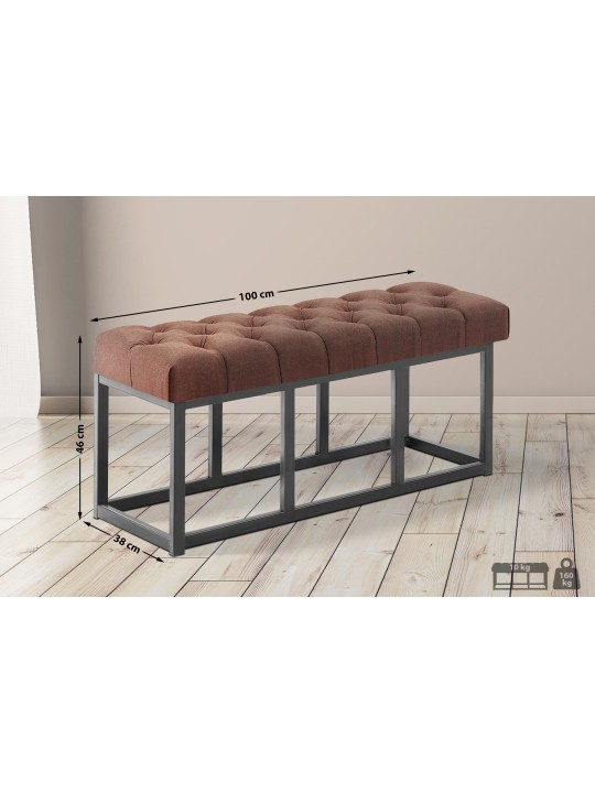 Bænk Amun stof B100, brun Bænk Amun stof B100, brun