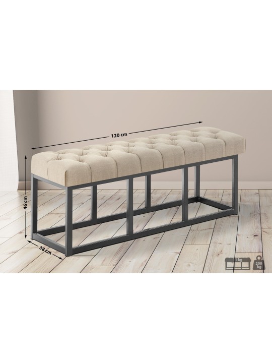 Bænk Amun stof B120, taupe Bænk Amun stof B120, taupe