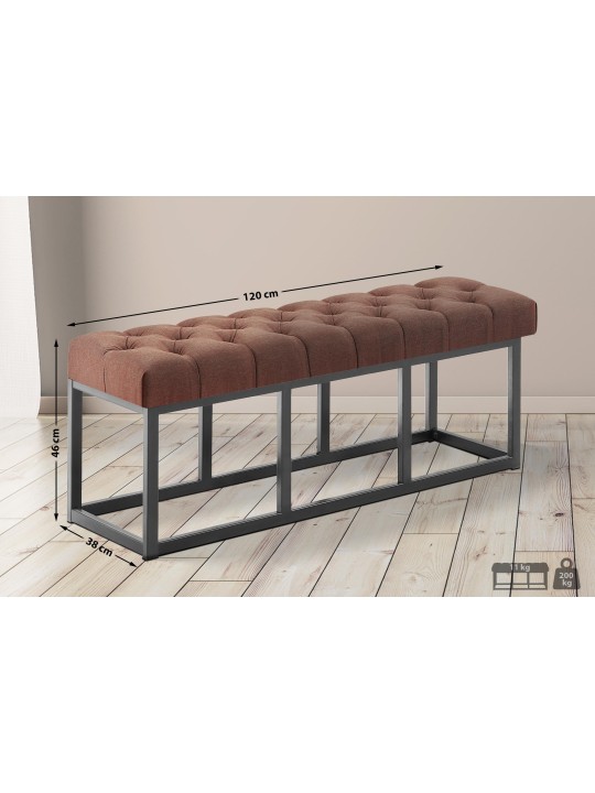 Bænk Amun stof B120, brun