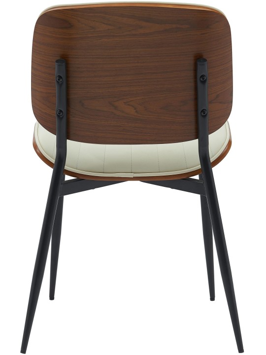 Besøgsstol Tiffin imiteret læder, valnød/creme