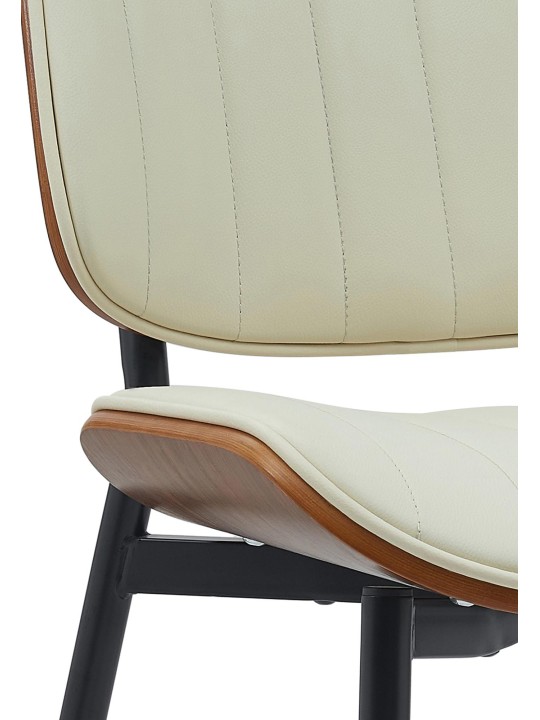 Besøgsstol Tiffin imiteret læder, valnød/creme