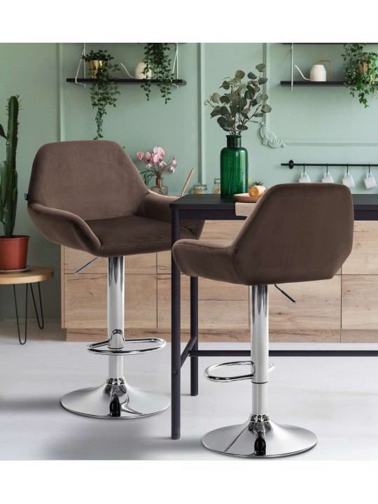 Barstol Braga fløjlskrom, brun