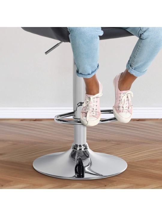 Barstol Braga fløjlskrom, sort