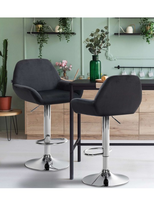 Barstol Braga fløjlskrom, sort