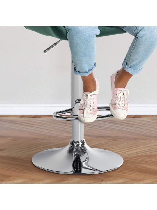 Barstol Braga fløjlskrom, mørkegrøn